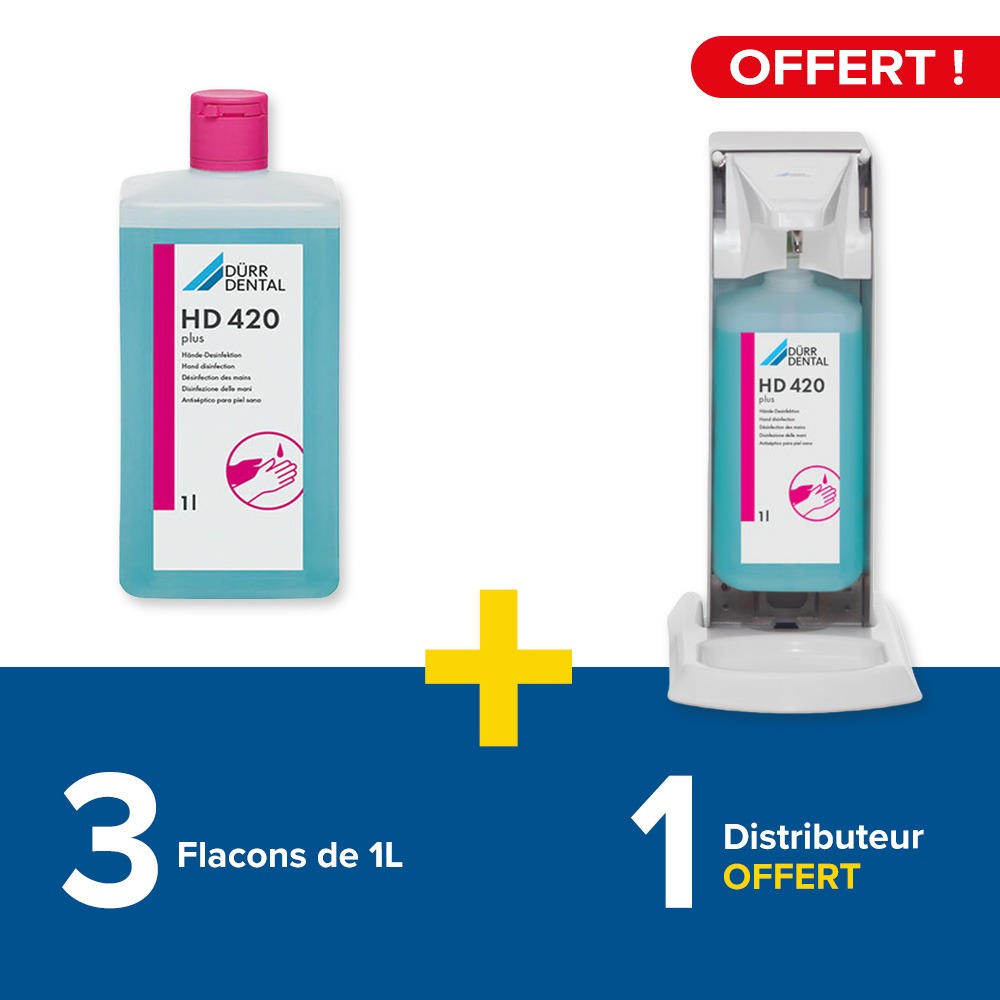 3 flacons HD 420 de 1L + 1 distributeur offert