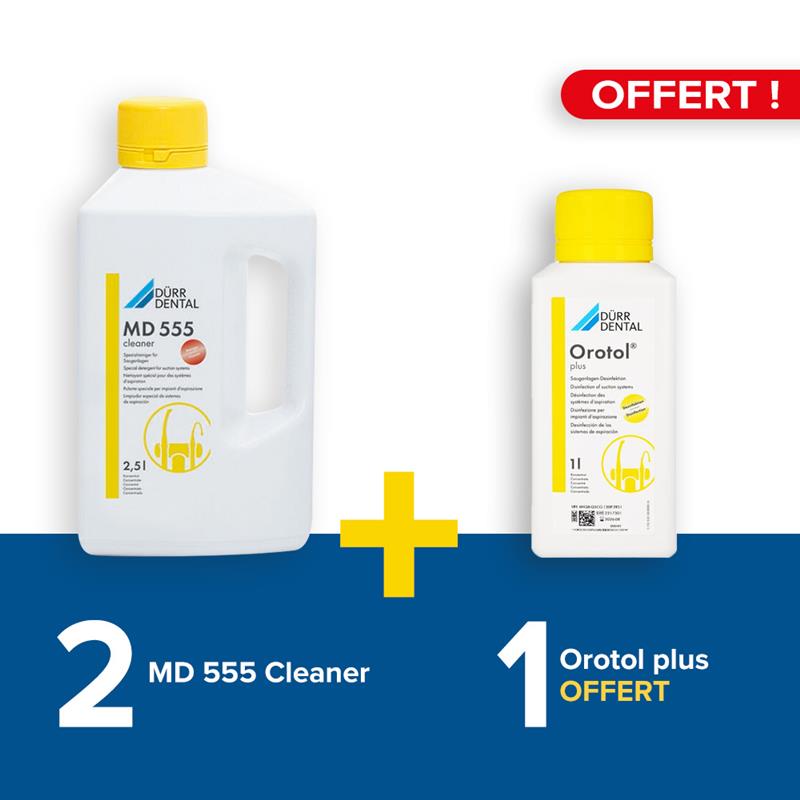 2 flacons de 2,5L MD 555 Cleaner + 1 flacon de 1L Orotol Plus offert