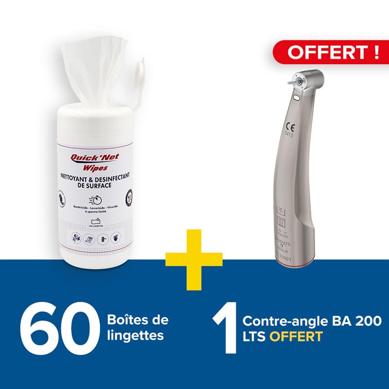 60 boîtes de lingettes quick'net + 1 contre-angle BA 200 LTS