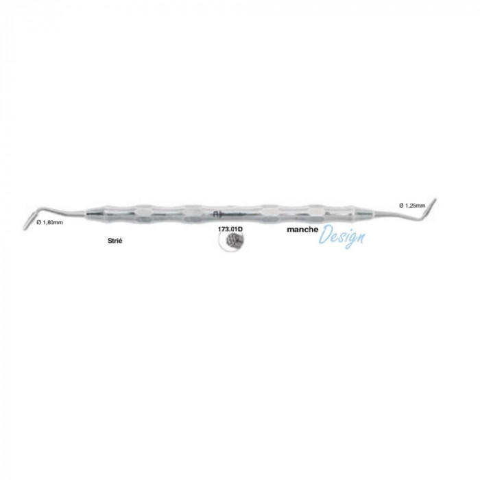 Fouloir double Foc strié n°1 manche design Fouloir double Foc strié n°1 manche design
