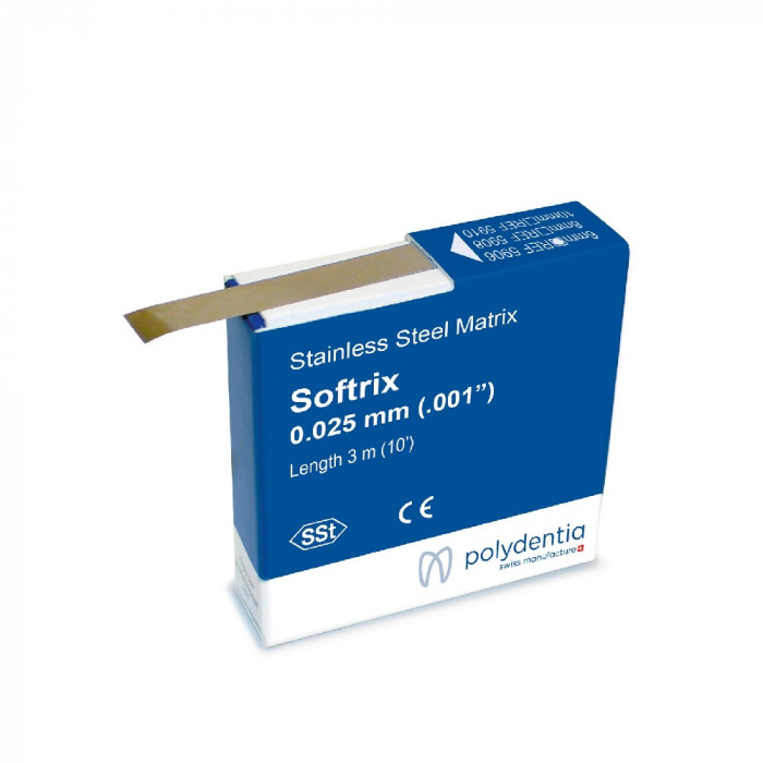 MATRICE ACIER SOFTRIX 6MMX0,025MMX 3M POLYDENTIA MATRICE ACIER SOFTRIX 6MMX0,025MMX 3M POLYDENTIA