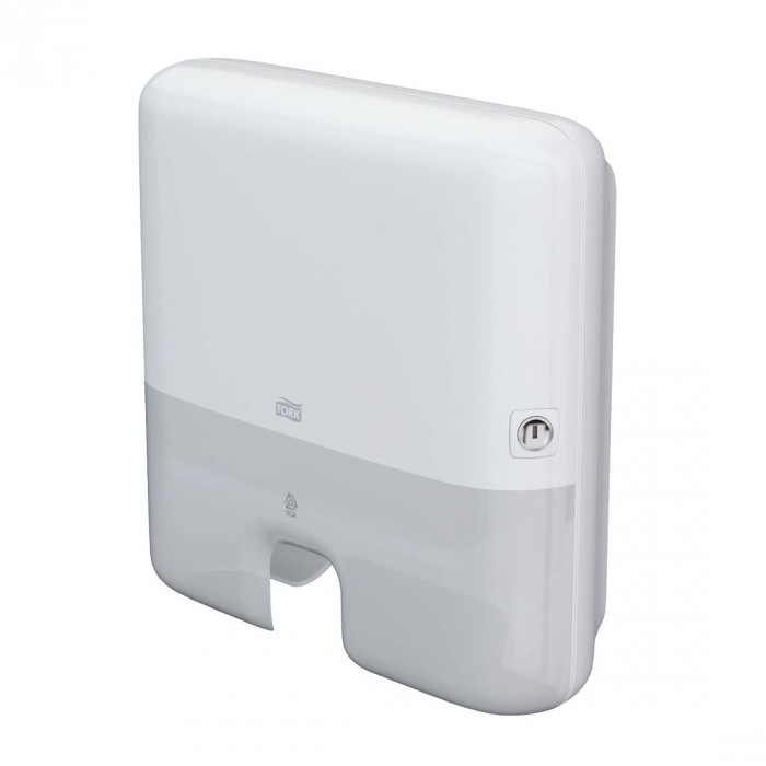 Distributeur mini-H2 pour essuie-mains enchevêtrés TORK - Blanc Distributeur mini-H2 pour essuie-mains enchevêtrés TORK - Blanc