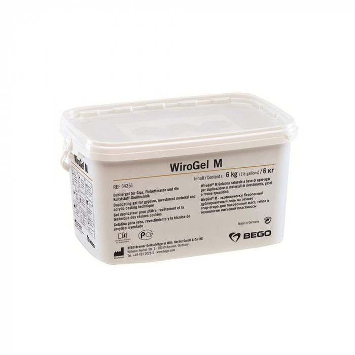 WIROGEL M GEL DE DUPLICATION SEAU 6KG BEGO WIROGEL M GEL DE DUPLICATION SEAU 6KG BEGO