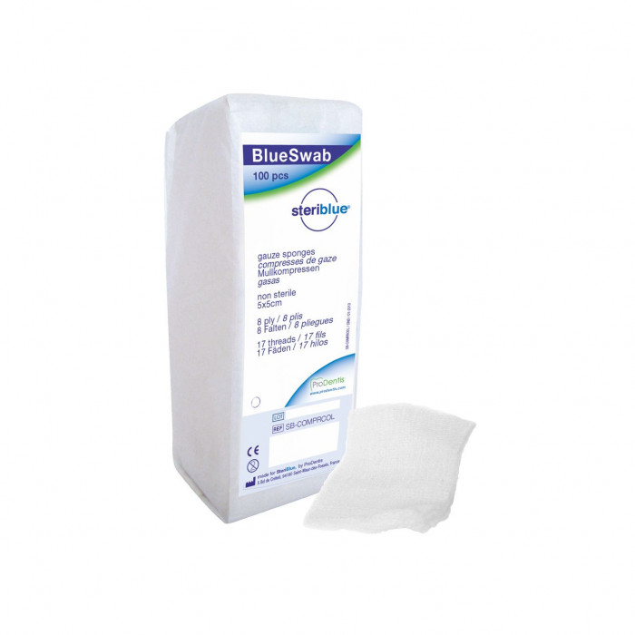 Compresses non stériles Blueswab bleues lot de 1000 Compresses non stériles Blueswab bleues lot de 1000