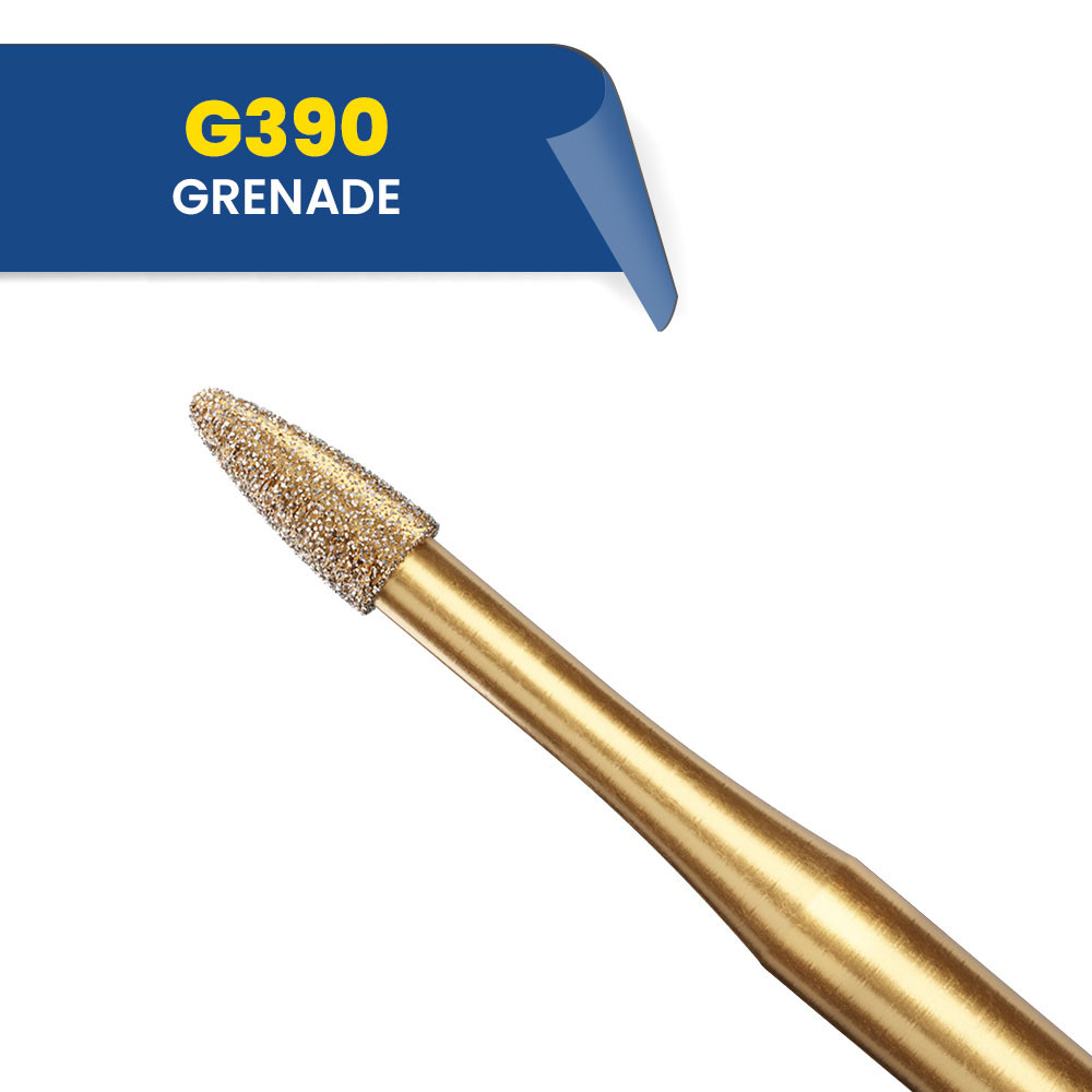 390 - Fraise diamantée grenade (bte de 5)