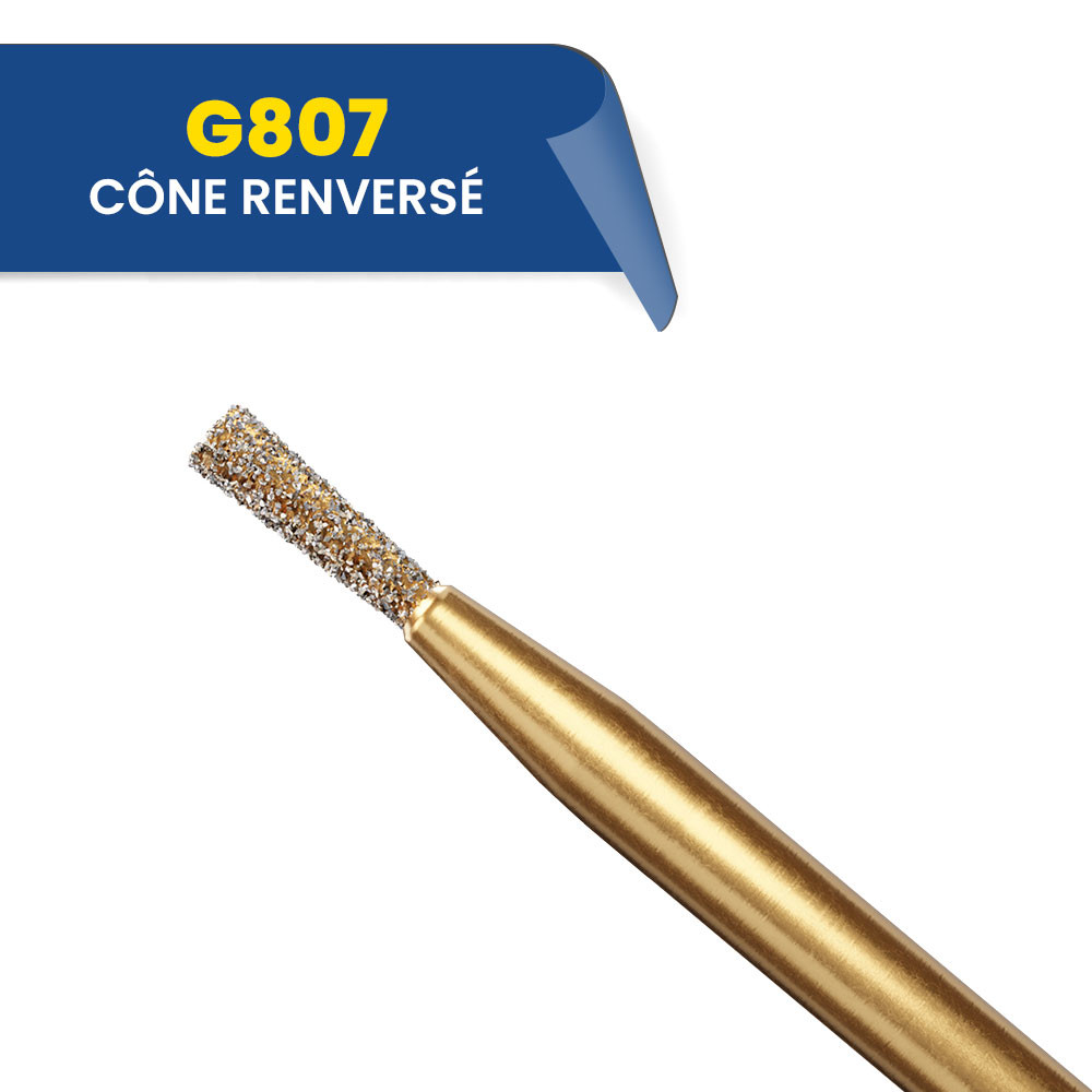 807 - Fraise diamantée cône renversé (bte de 5)