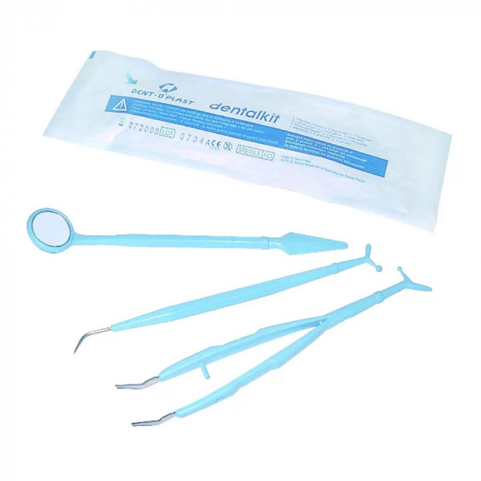 Dental-kit - boîte de 10 kits - sonde + miroir + precelle Dental-kit - boîte de 10 kits - sonde + miroir + precelle