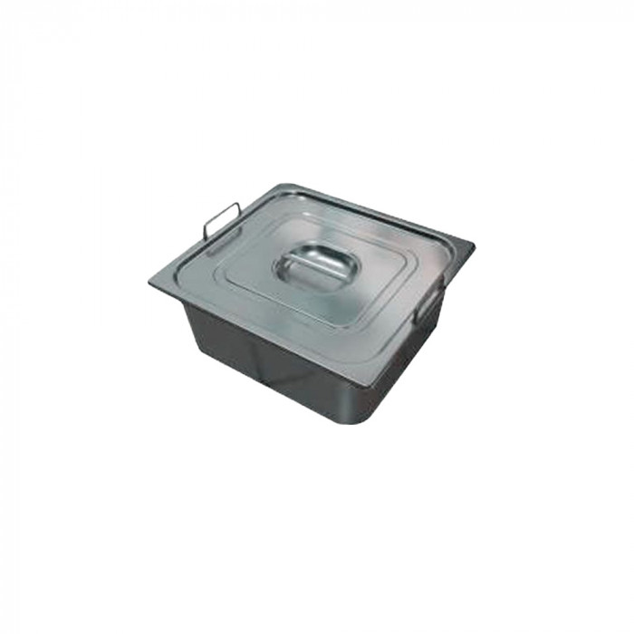 Bac de transfert BT17 en inox avec anses et couvercle (17L) Bac de transfert BT17 en inox avec anses et couvercle (17L)