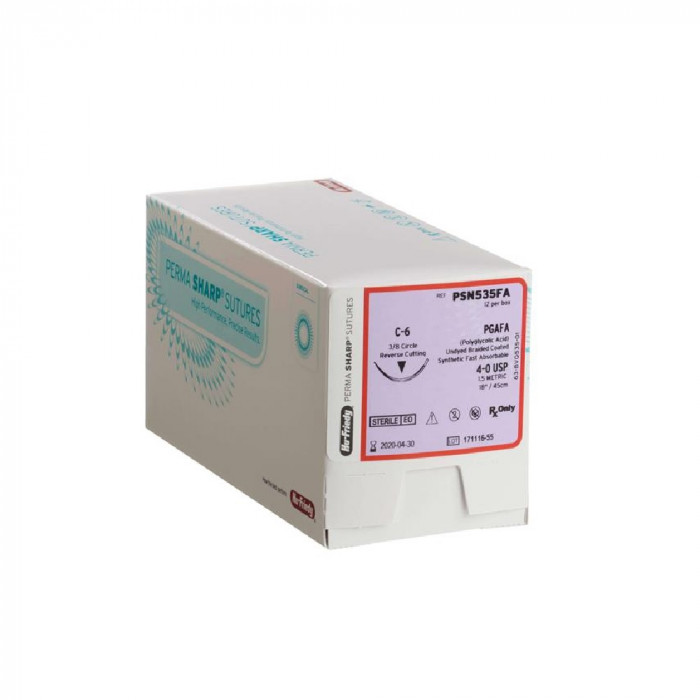 Suture PGA non teinté FA 3/8 cercle 4-0 Suture PGA non teinté FA 3/8 cercle 4-0