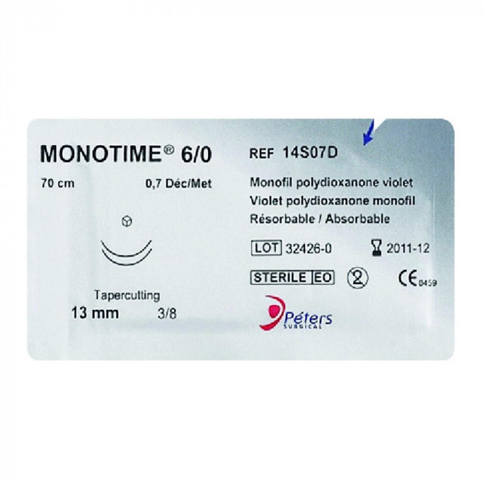 Suture Monotime 5/0 3/8 T19 70cm (36) Suture Monotime 5/0 3/8 T19 70cm (36)