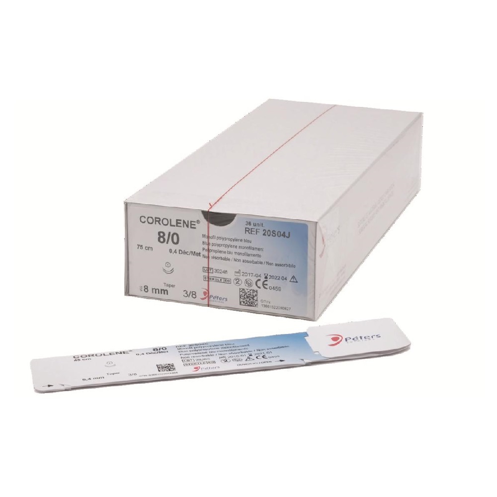 SUTURE COROLENE 4/0 3/8 T19 75CM PETERS