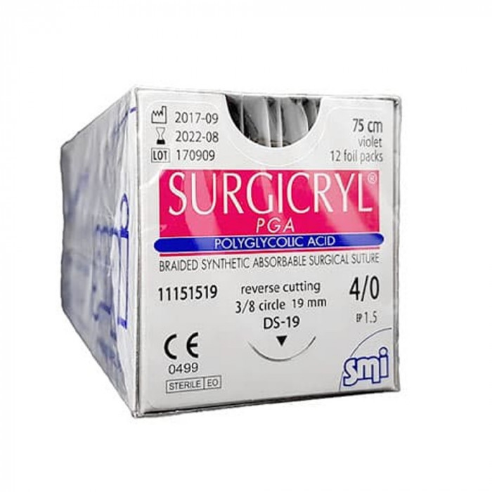 Fil surgicryl monofast 4/0 AIG 19 mm/75 cm Fil surgicryl monofast 4/0 AIG 19 mm/75 cm
