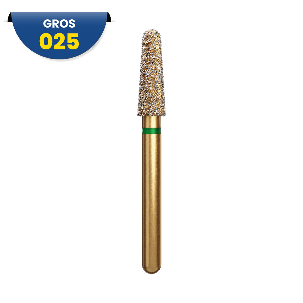 856 - Fraise diamantée FG conique à bout rond - 314 025 Grain G (bte de 5)   