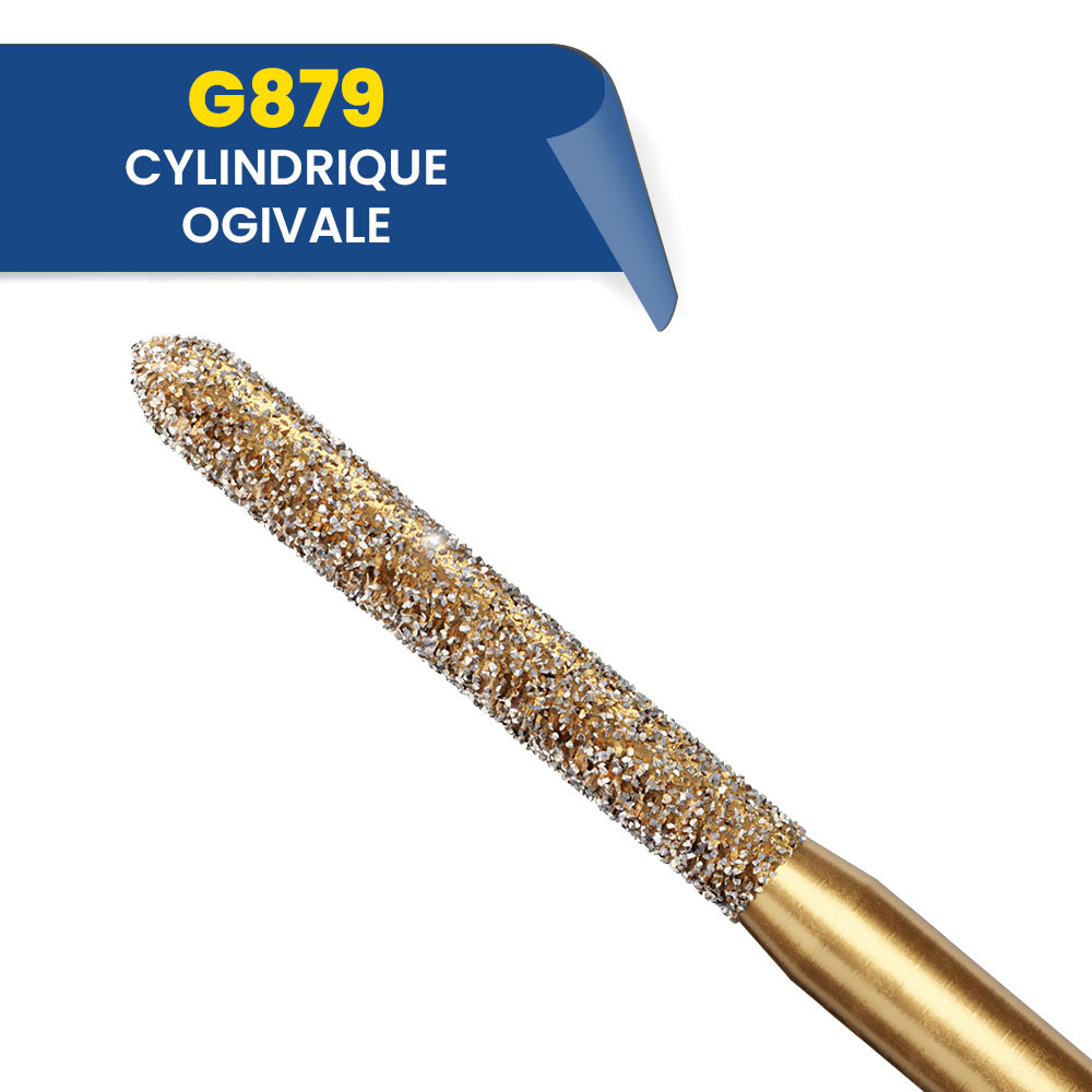 Fraises diamantées cylindriques ogivales G879 (bte de 5)