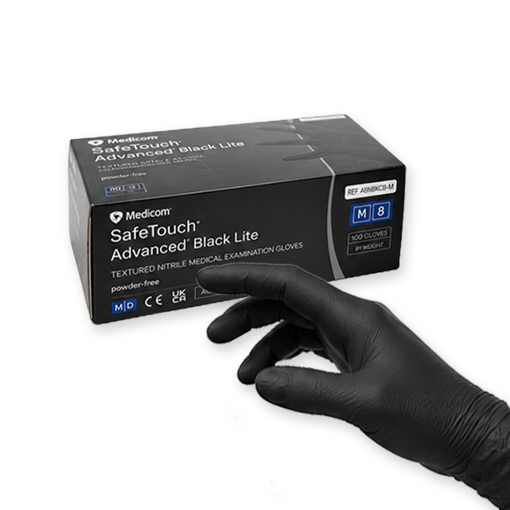Gants nitrile noirs non poudrés (100)