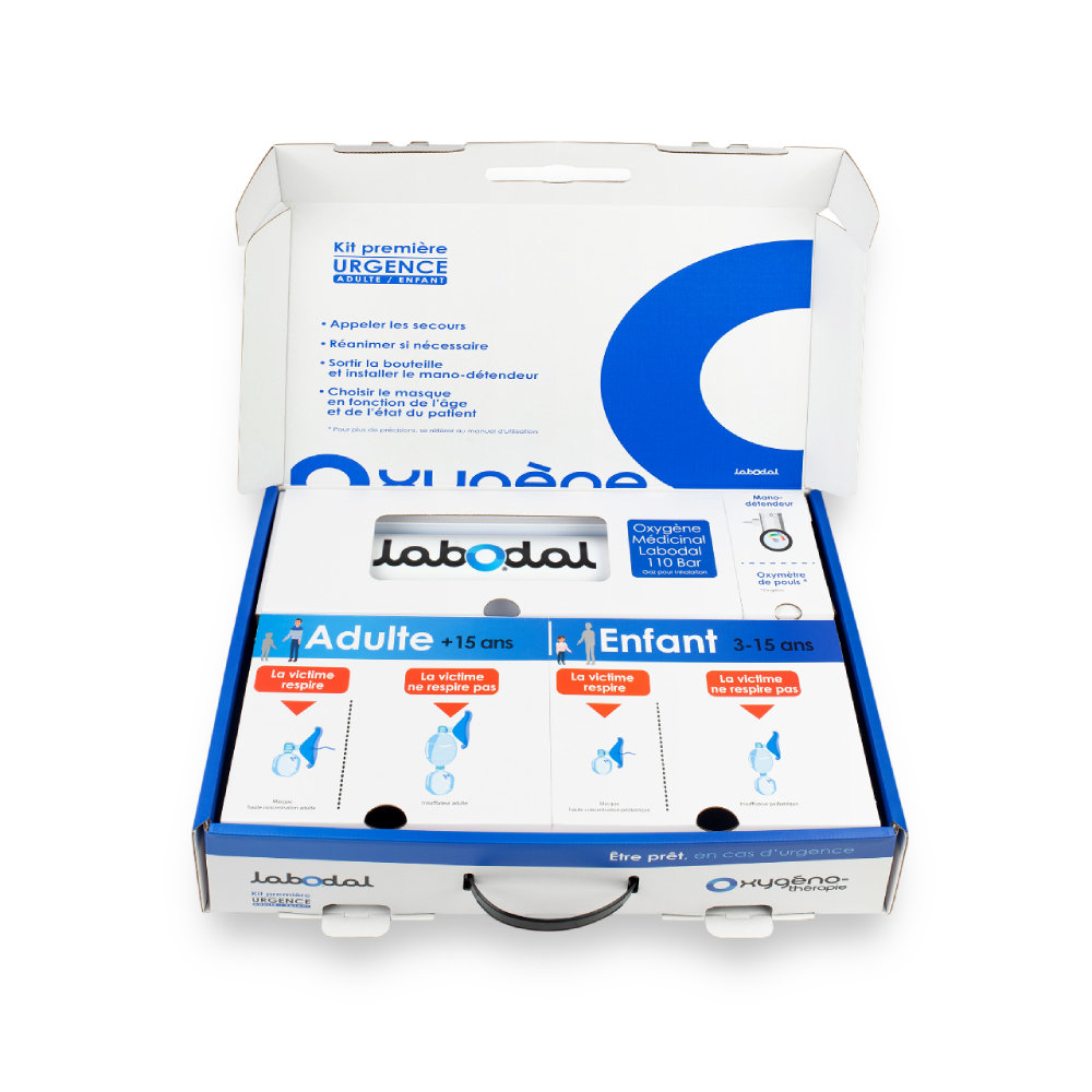 Kit Mallette oxygène 2.2 litres + Manodétendeur + Masques