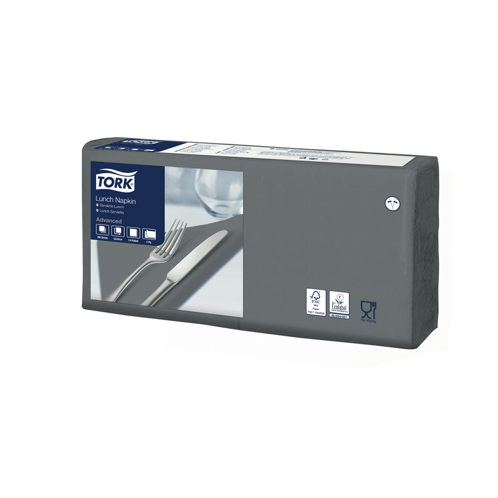 Serviettes gris anthracite 33x33 2 plis le paquet de 200  