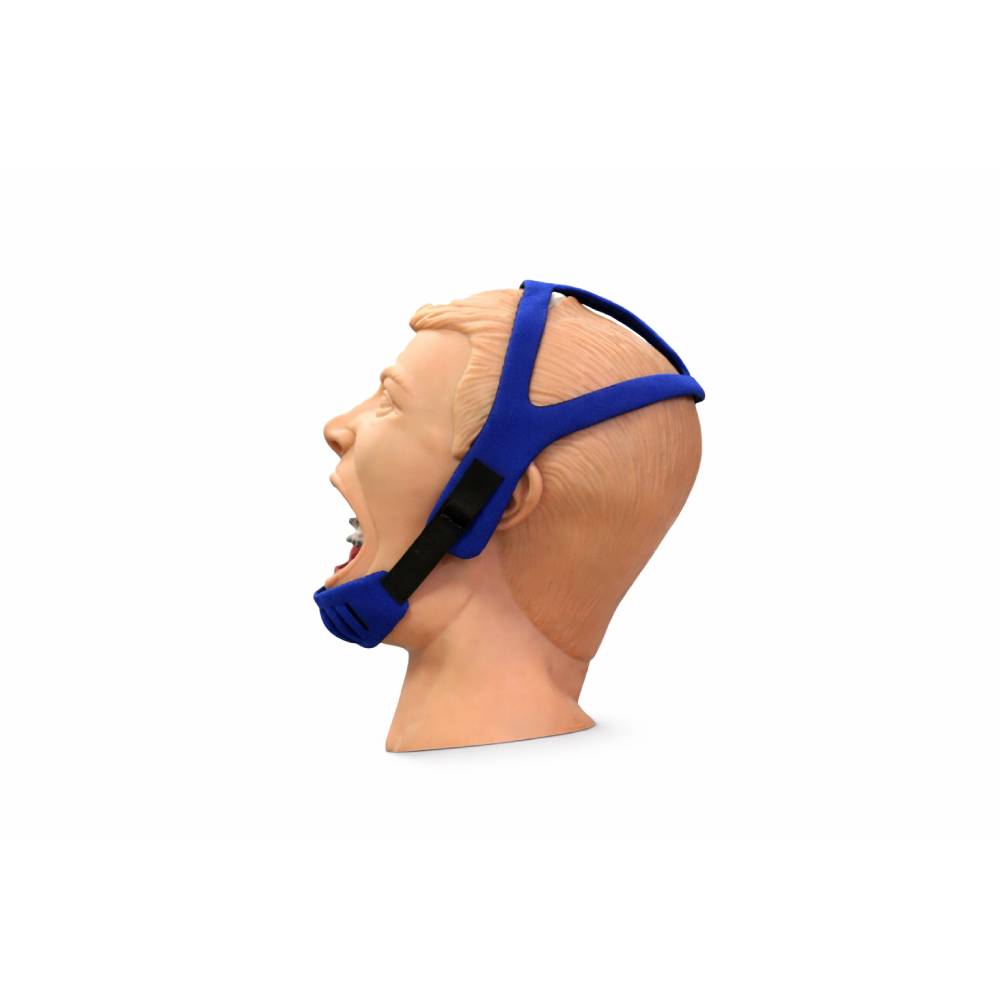 Casque de traction bleu avec support pour menton (1)