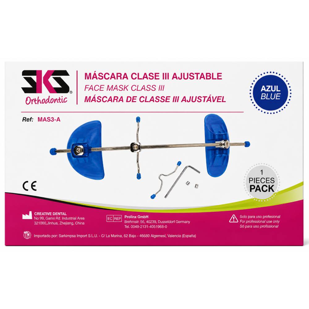 Masque facial - classe III - bleu