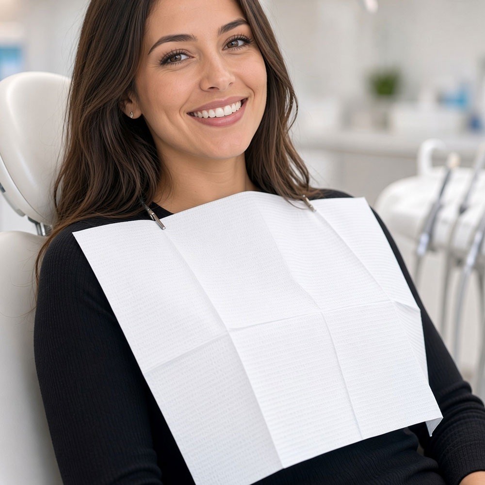 Serviettes plastifiées blanches - colis de 500