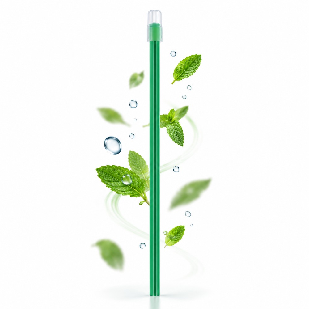 Pompes à salive menthe - embout fixe pliables - sachet de 100