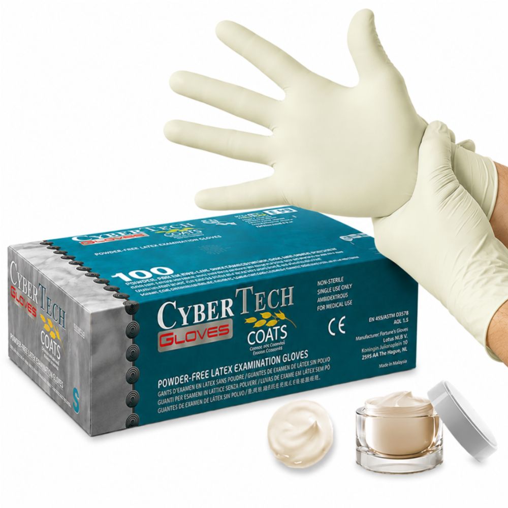 Gants enduits de crème au son d'avoine non poudrés - boîte de 100