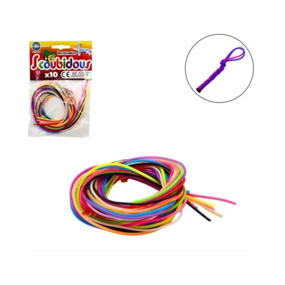 Sachets 10 brins de scoubidous - lot de 24 sachets