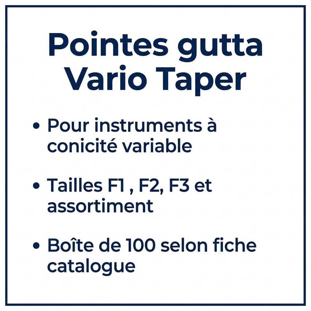 Pointes gutta vario taper à conicité variable - boîte de 100