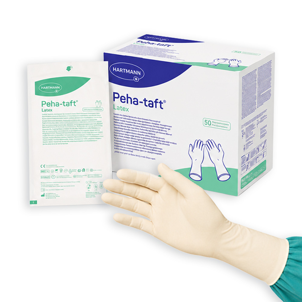 Gants latex stériles Peha-taft non poudrés - Taille 6  (boîte de 50 paires)