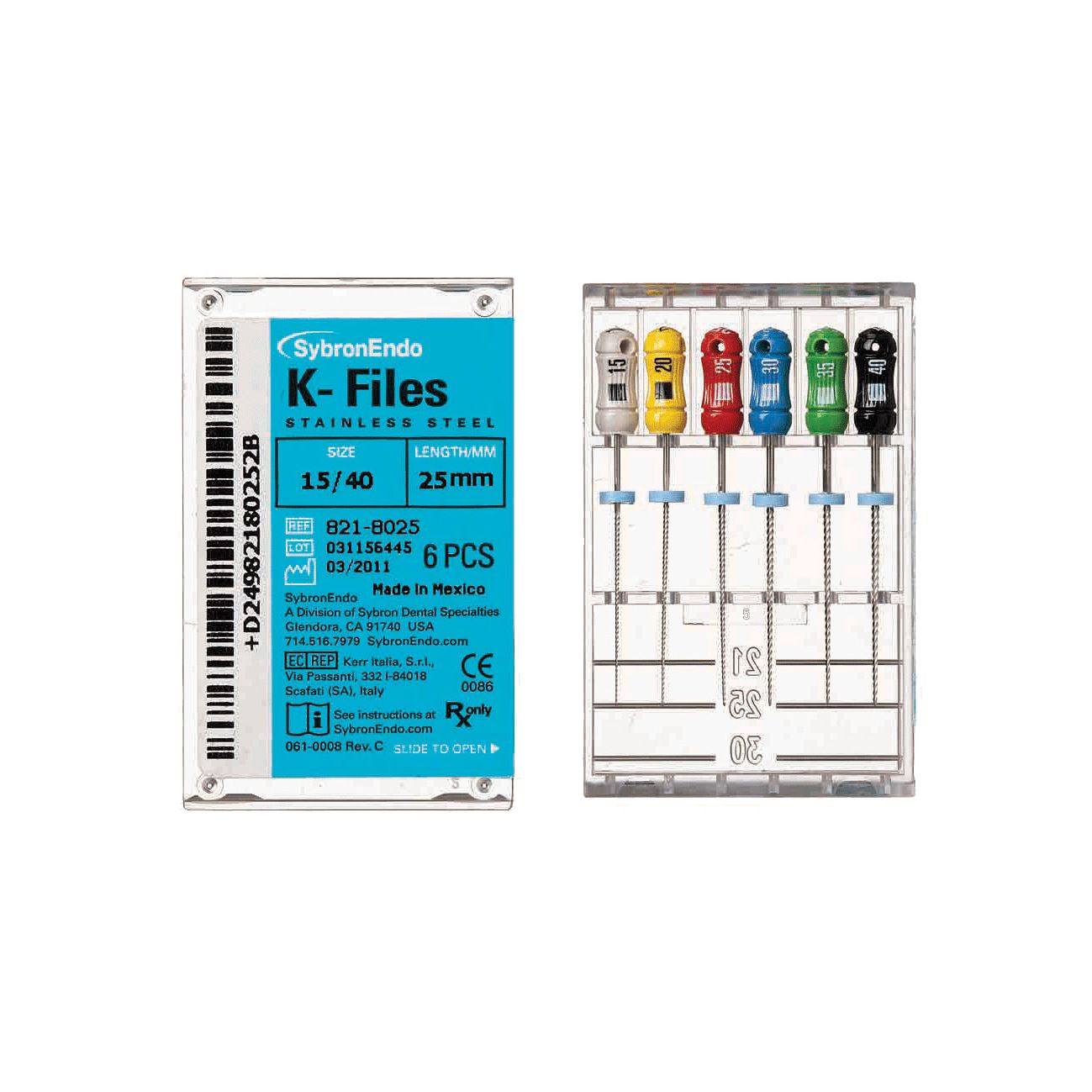 LIMES K-FILES 25MM NO15-40 JEU DE 6           KERR