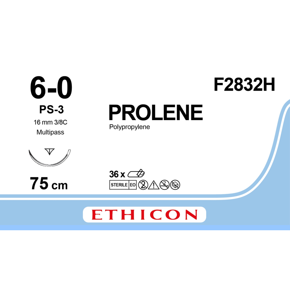 FIL SUTURE PROLENE 6/0 3/8 16MM 600185 ETHICON