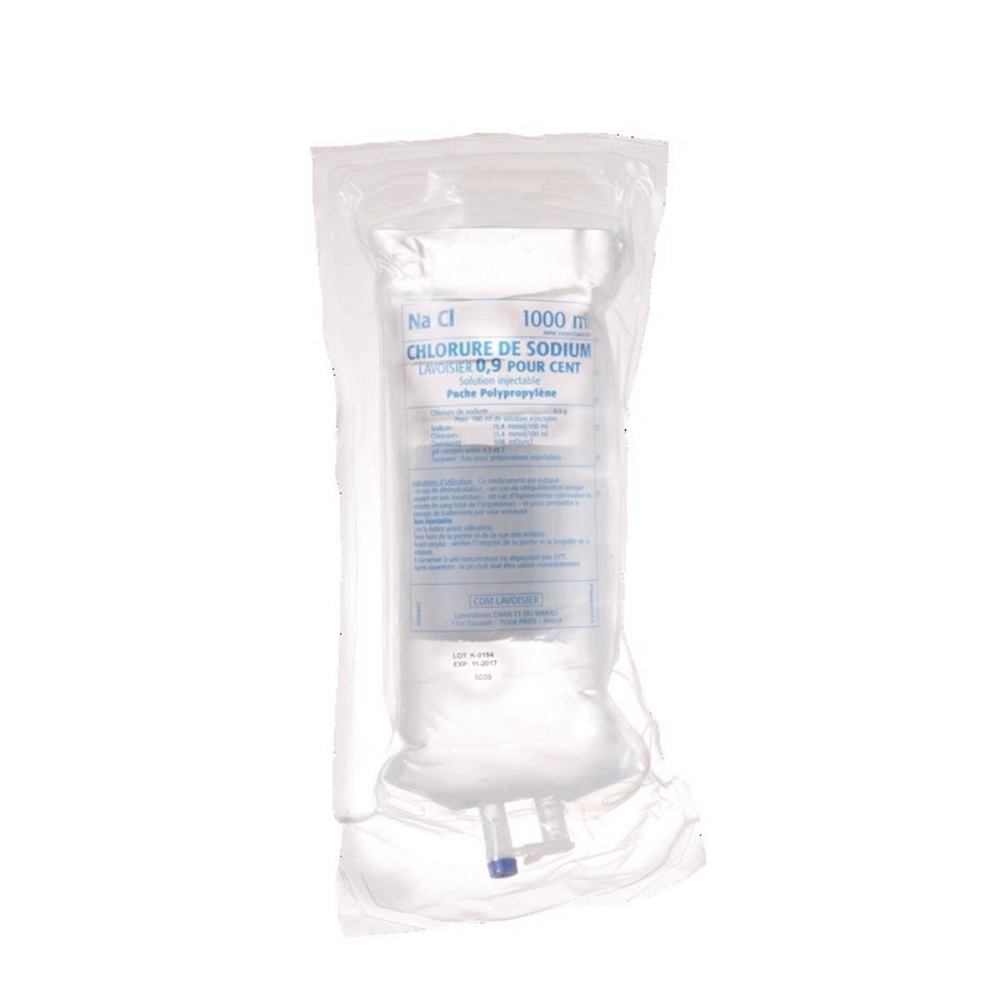  Sérum physiologique  NACL 0,9%   (1000 ml)     