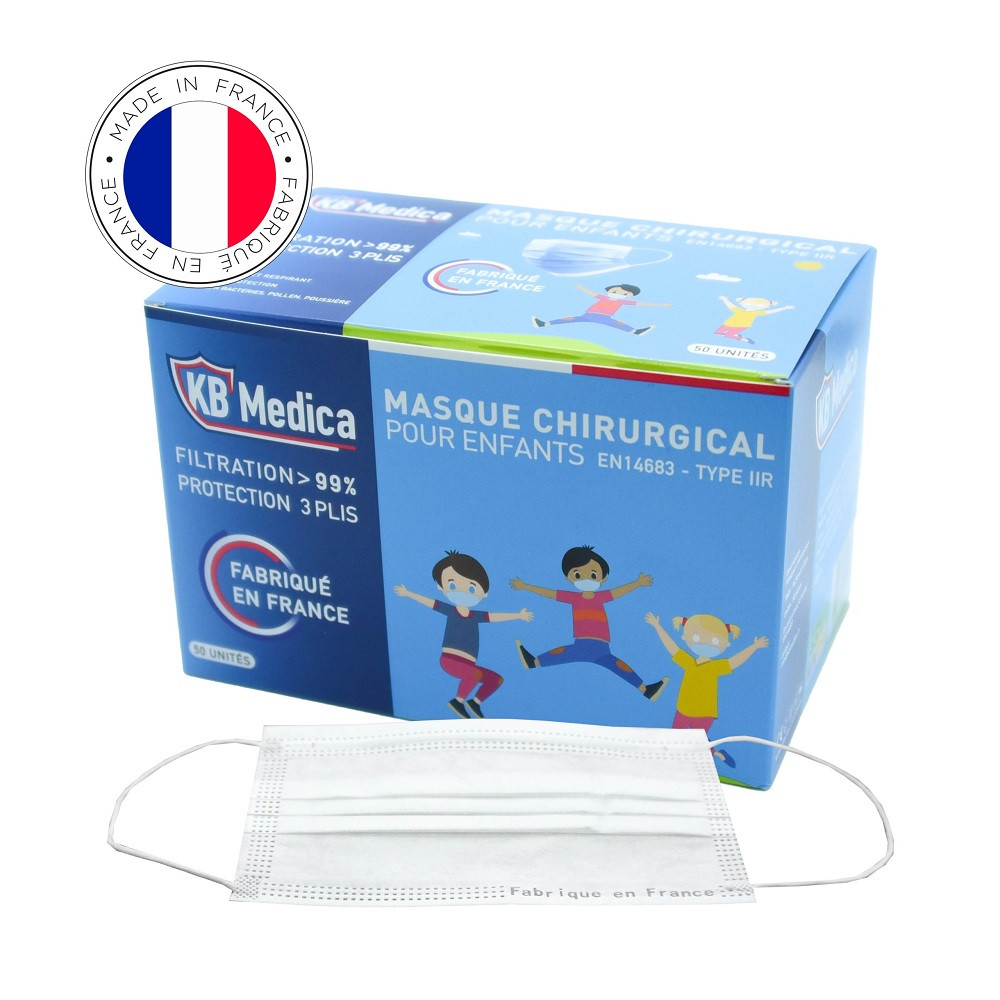 Masques chirurgicaux enfant IIR blanc 