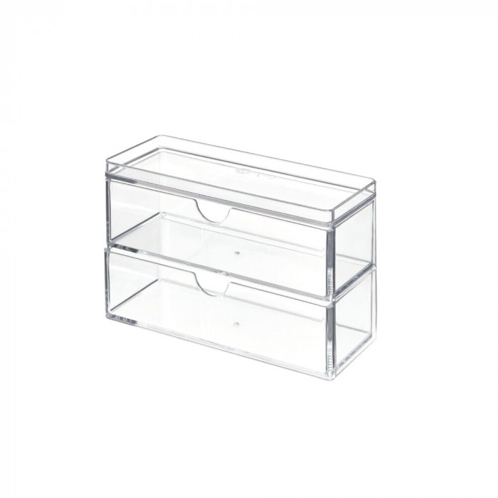 Organisateur 2 tiroirs transparent Organisateur 2 tiroirs transparent