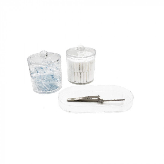 Organisateur 2 pots + plateau transparent Organisateur 2 pots + plateau transparent