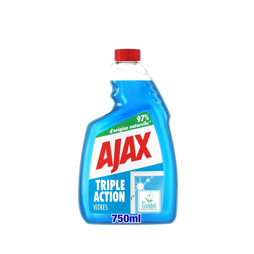 Ajax Triple action nettoyant vitres et surfaces - recharge de 750 ml