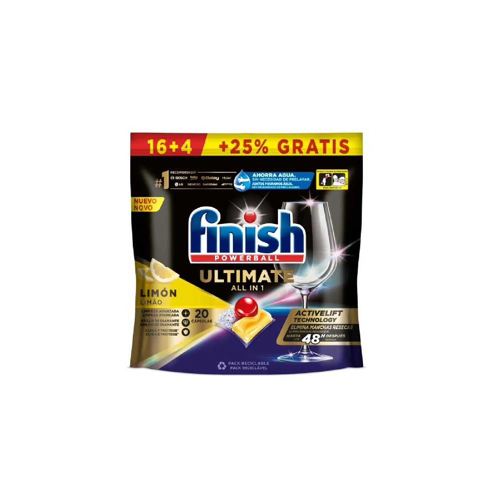 Tablette lave vaisselle Finish Tabs Max citron X20
