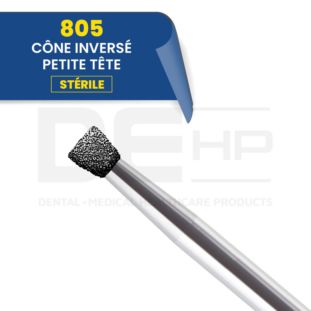 805 - Fraise diamantée cône inversé petite tête (bte de 25)