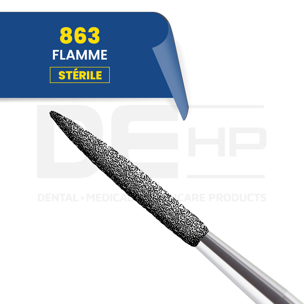 863 - Fraise diamantée flamme (bte de 25)