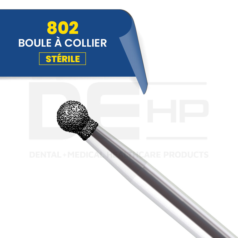 802 - Fraise diamantée boule à collier (bte de 25)