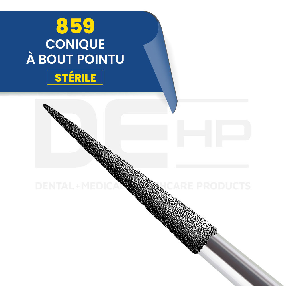 859 - Fraise diamantée conique bout pointu (bte de 25)