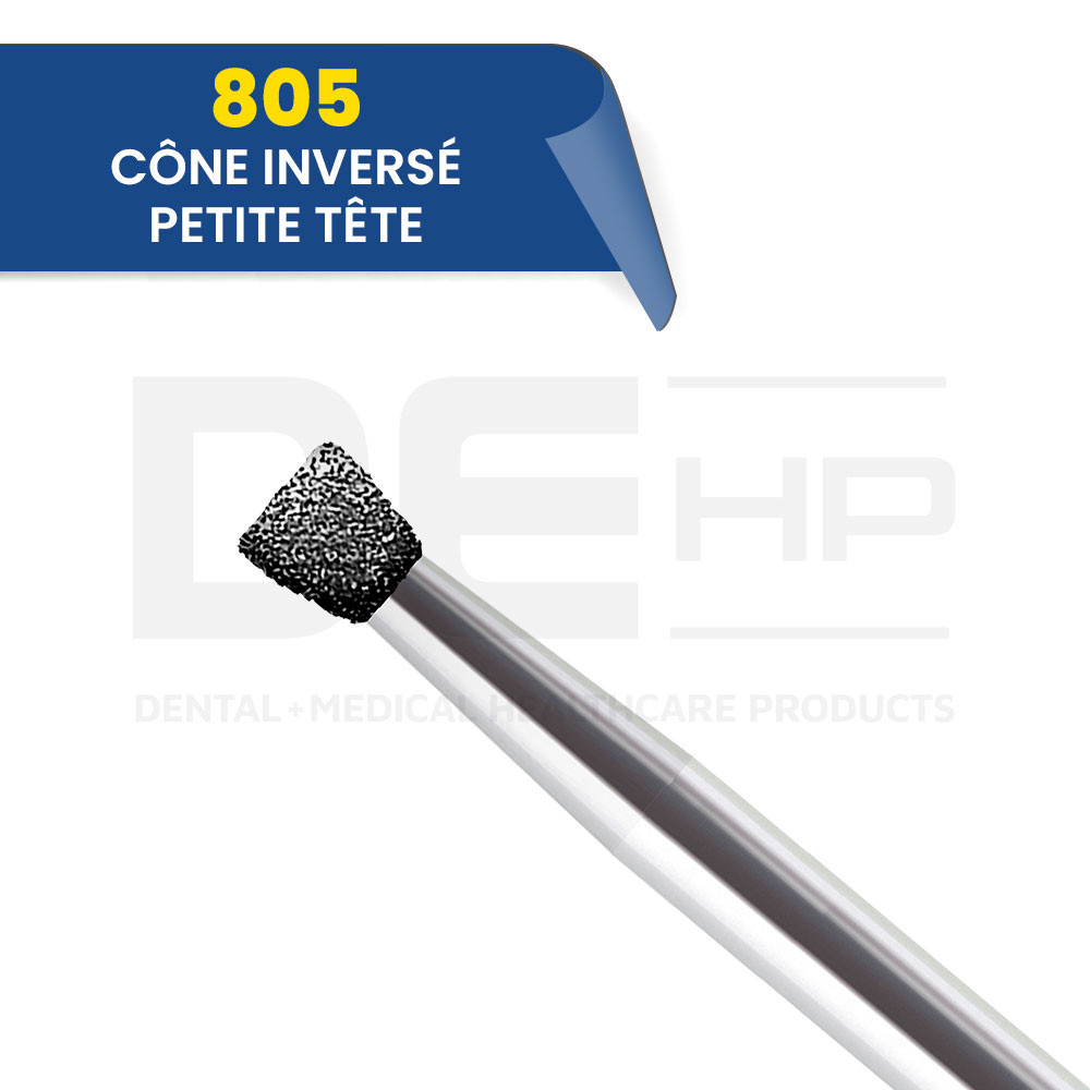 805 - Fraise diamantée cône inversé petite tête (bte de 5)