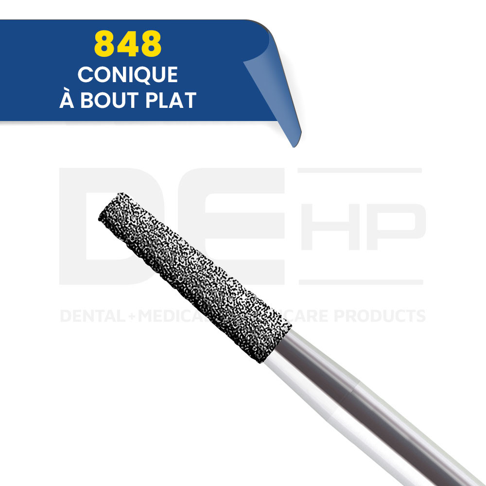 848 - Fraise diamantée FG conique bout plat (bte de 5)