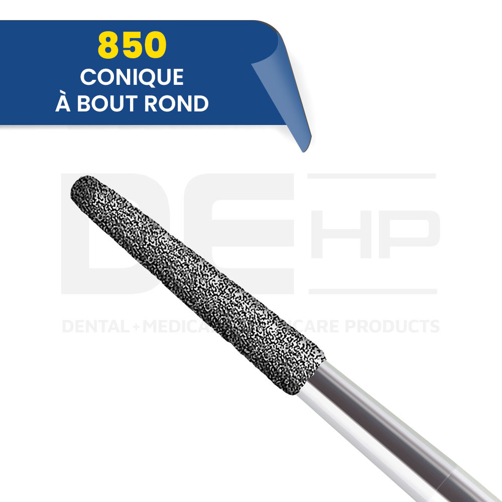 850 - Fraise diamantée conique bout rond (bte de 5)