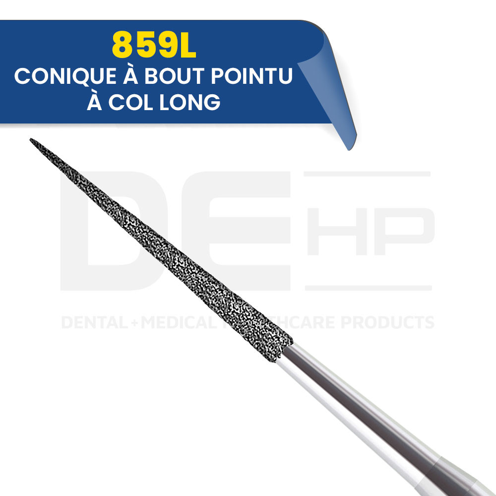 859L - Fraise diamantée conique bout pointu (bte de 5)