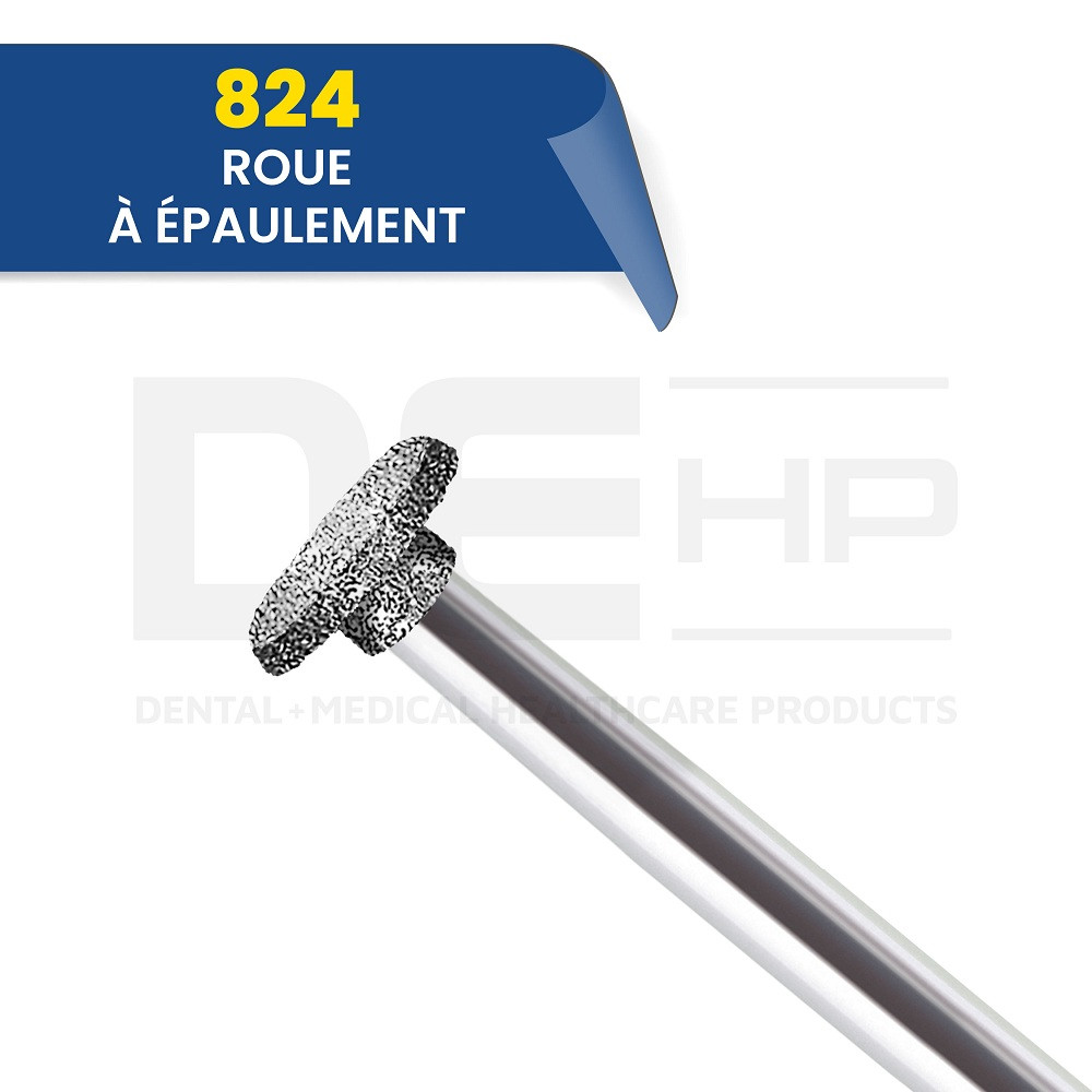 824 - Fraise diamantée roue à épaulement (bte de 5)