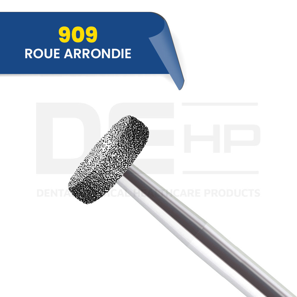 909 - Fraise diamantée roue arrondie (bte de 5)