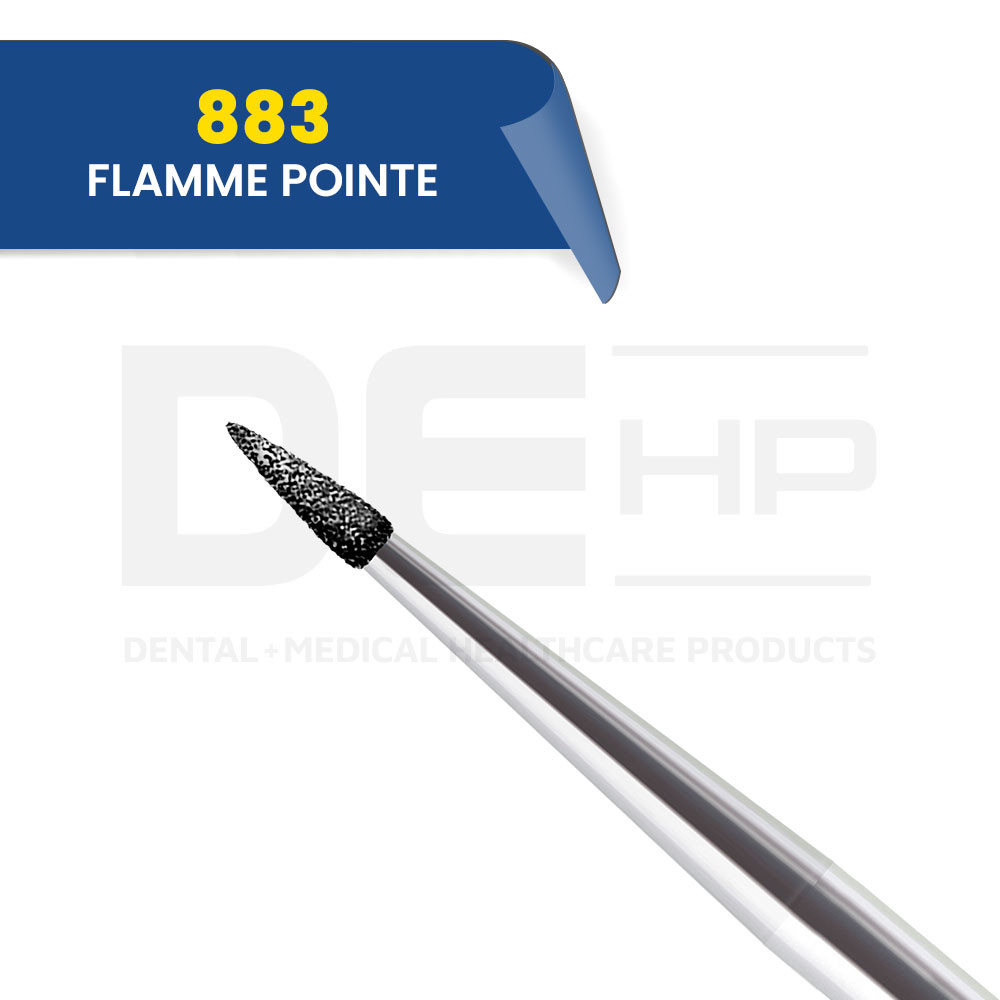883 - Fraise diamantée flamme pointe (bte de 5)