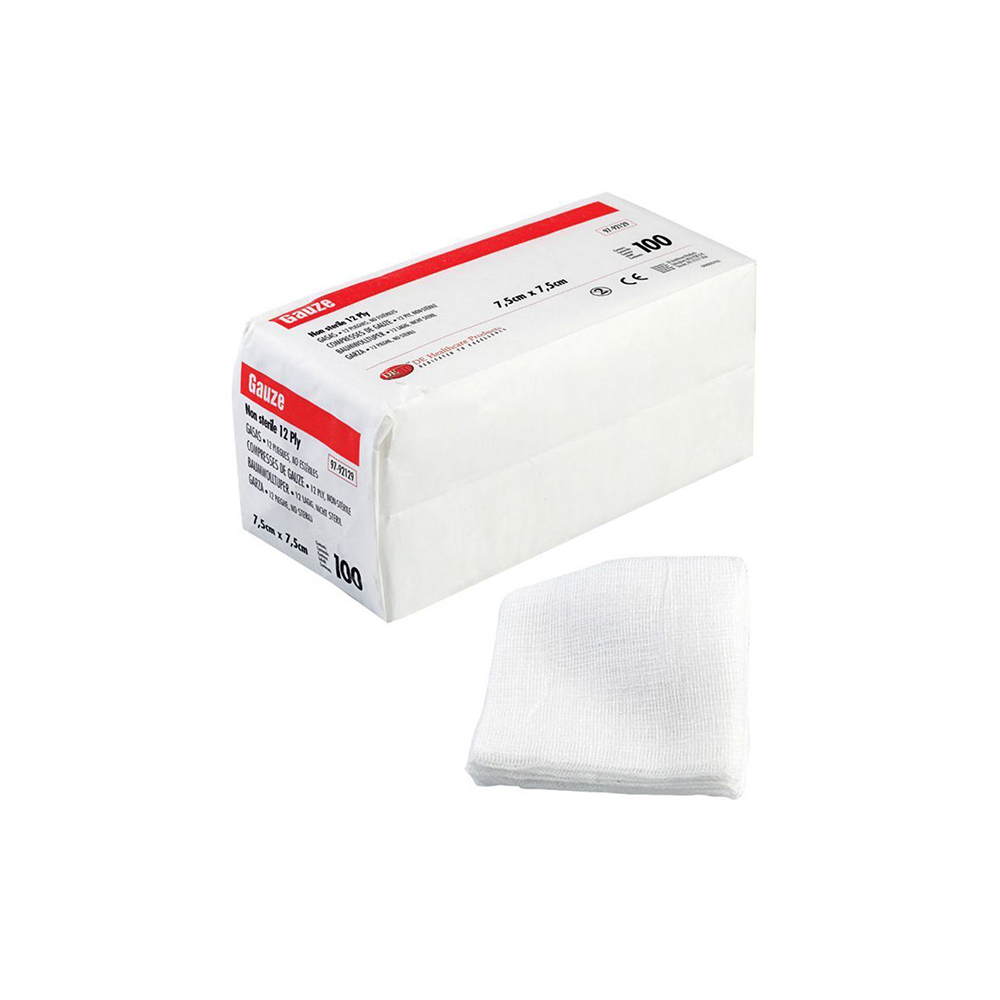 Compresses tissées non stériles 12 plis - boîte de 100