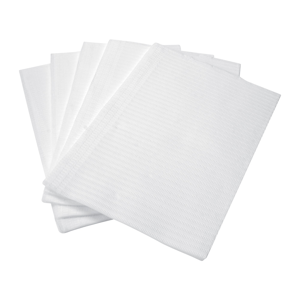 Serviettes patients plastifiées blanches - colis de 500